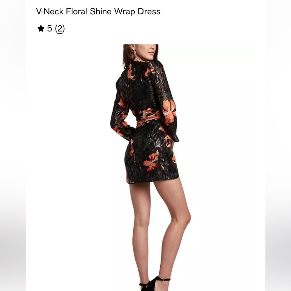 Floral Shine Wrap Dress - Picture 3 of 5